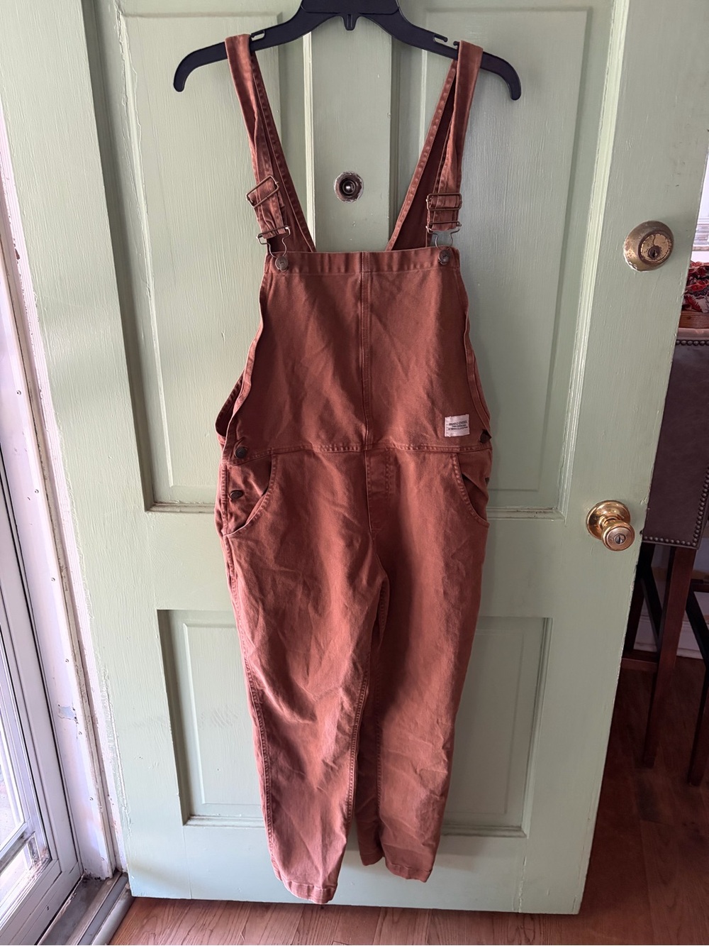 Anthropologie Bobo Choses Bib Overalls Brown Dungaree Size M 25” Inseam